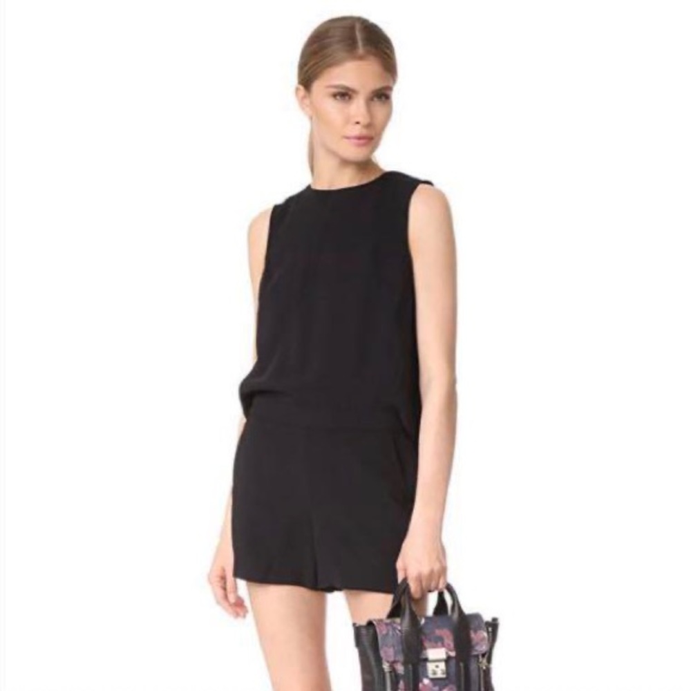 Club Monaco Karis Open Back Black Romper
